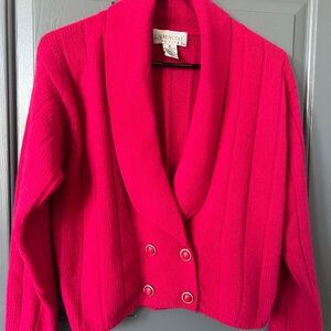 Women's Fuchsia Double-Breasted Cardigan